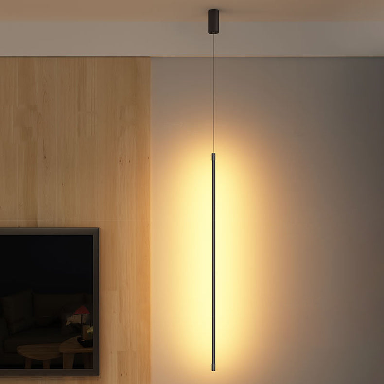 Moderne minimalistische Aluminium-Straigh-Line-LED-Pendelleuchte für Wohnzimmer 