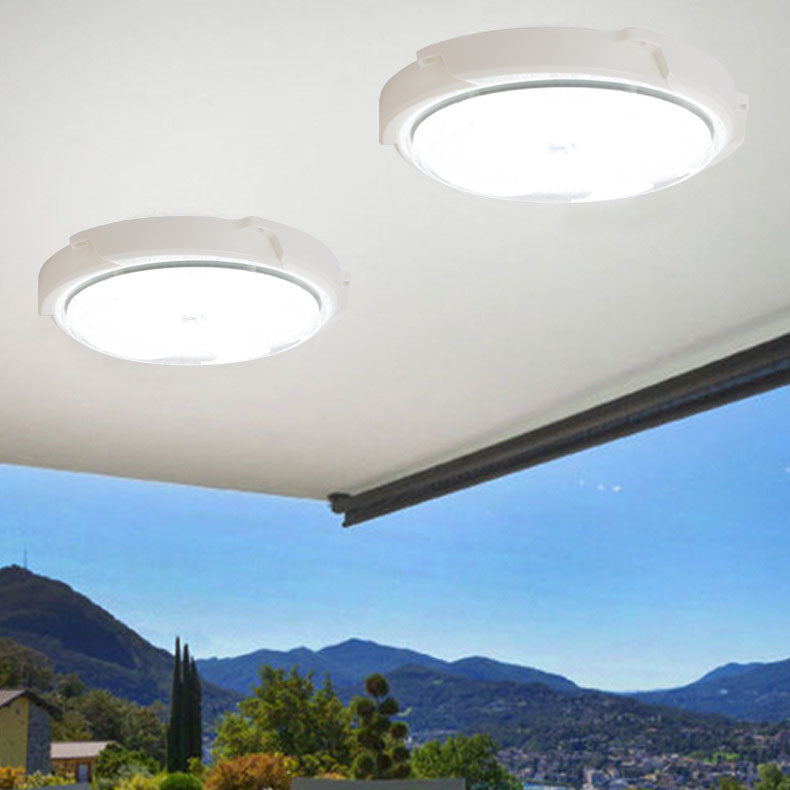Modern Round Solar LED Remote Control Outdoor Indoor Flush Mount Lighting