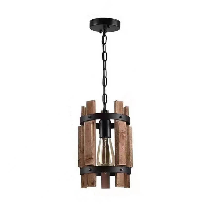 Industrial Style Creative Retro Wood 1-Light Pendelleuchte 