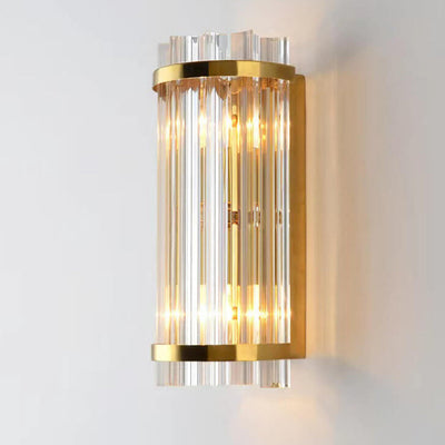 Nordic Luxury Crystal Plated Column 2-Light Wall Sconce Lamp