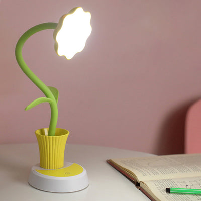 Creative Sun Flower Pen Holder Design LED Table Lamp