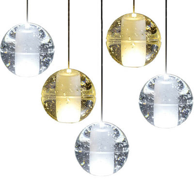 Modern Luxury Staircase Crystal Orb Ball Shade LED Loft Chandelier