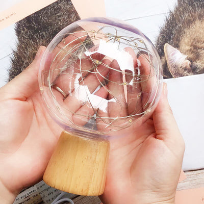 Modern Plastic Lampshade Starry Night Light LED Table Lamp