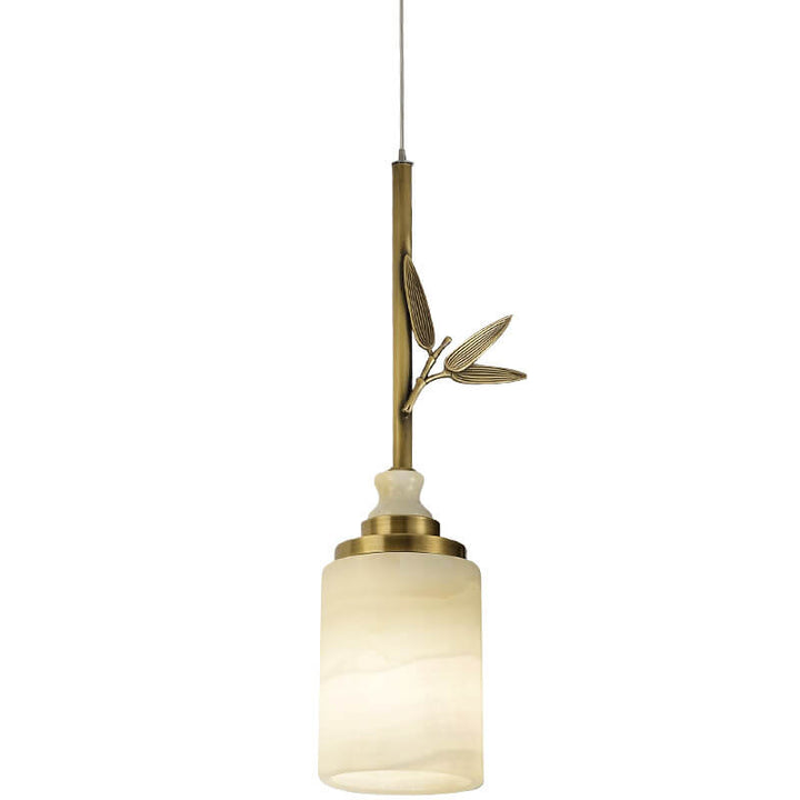 Modern Luxury Marble Column Brass 1-Light Pendant Light