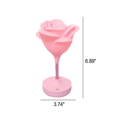 Lampe de table à lumière LED tactile rechargeable USB rose romantique et créative 