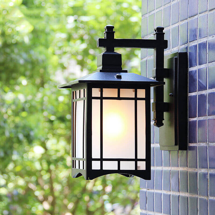 Lampe murale 1 lumière en forme de pavillon chinois en aluminium solaire étanche moderne 
