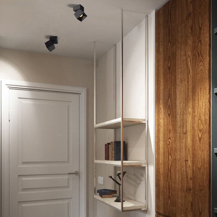 Luz LED montada al ras semi-plegable moderna en blanco y negro puro 
