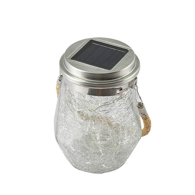 Contemporary Creative Crackle Glass Bottle Star Decor LED Solar String Light For Outdoor Patio