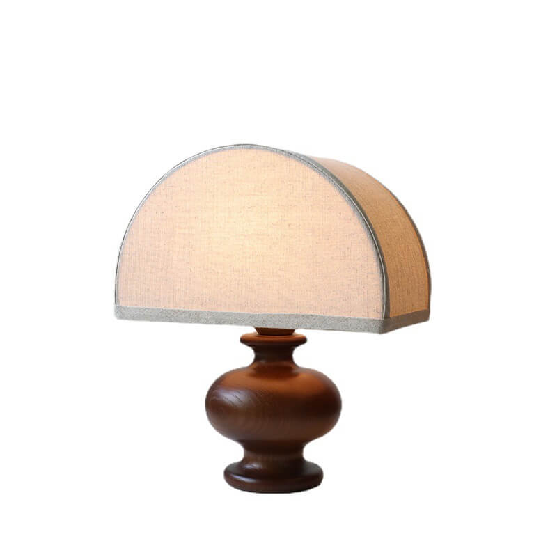 Japanese Wabi-sabi Vintage Solid Wood Fabric 1-Light Table Lamp