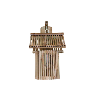 Modern Simplicity Bamboo Weaving Cylinder 1-Light Wall Sconce Lamp