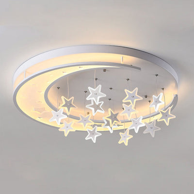 Modern Creative Star Hanging Round LED Flush Mount Ceiling Light