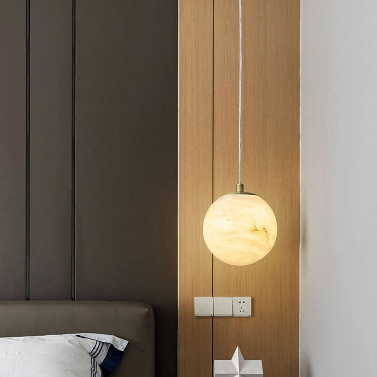 Moderne Luxus geometrische Würfel Marmor Schatten Messing 1-Licht Pendelleuchte für Wohnzimmer 