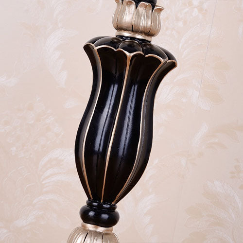 Lampe de table à 1 lumière en résine à pampilles en tissu de luxe européen 