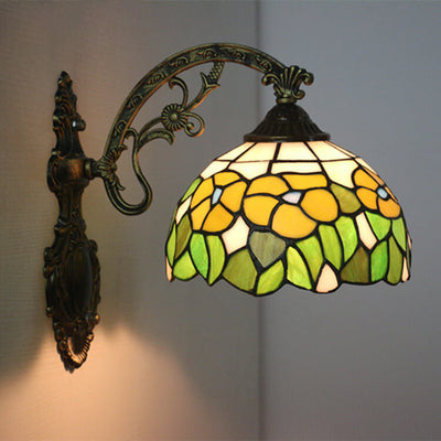 European Tiffany Glass 1-Light Wall Sconce Lamp