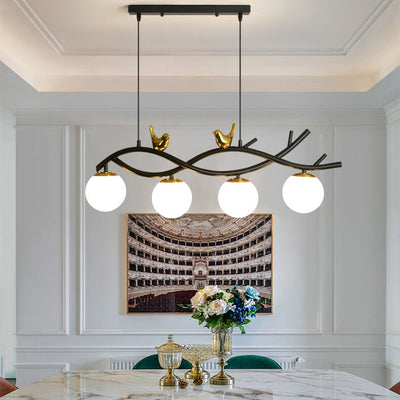 Simple Nordic Creative Bird Design 4-Light Chandelier