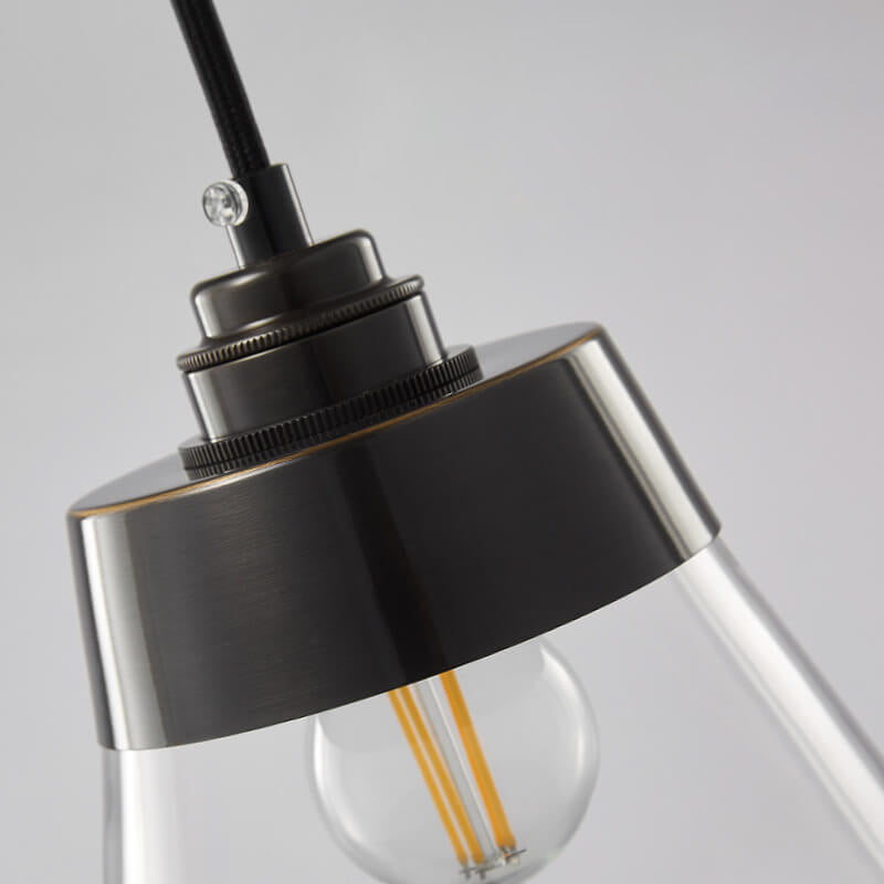Simple Light Luxury Copper Glass Bell Shade 1-Licht-Pendelleuchte 