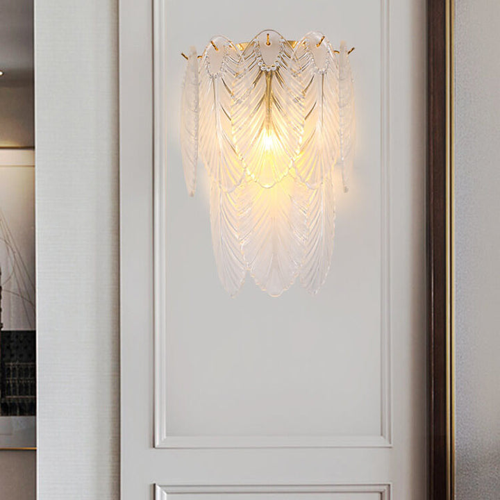 Europäische leichte Luxus-Feder-Eisen-Glas 2/3-Licht Wandleuchte 
