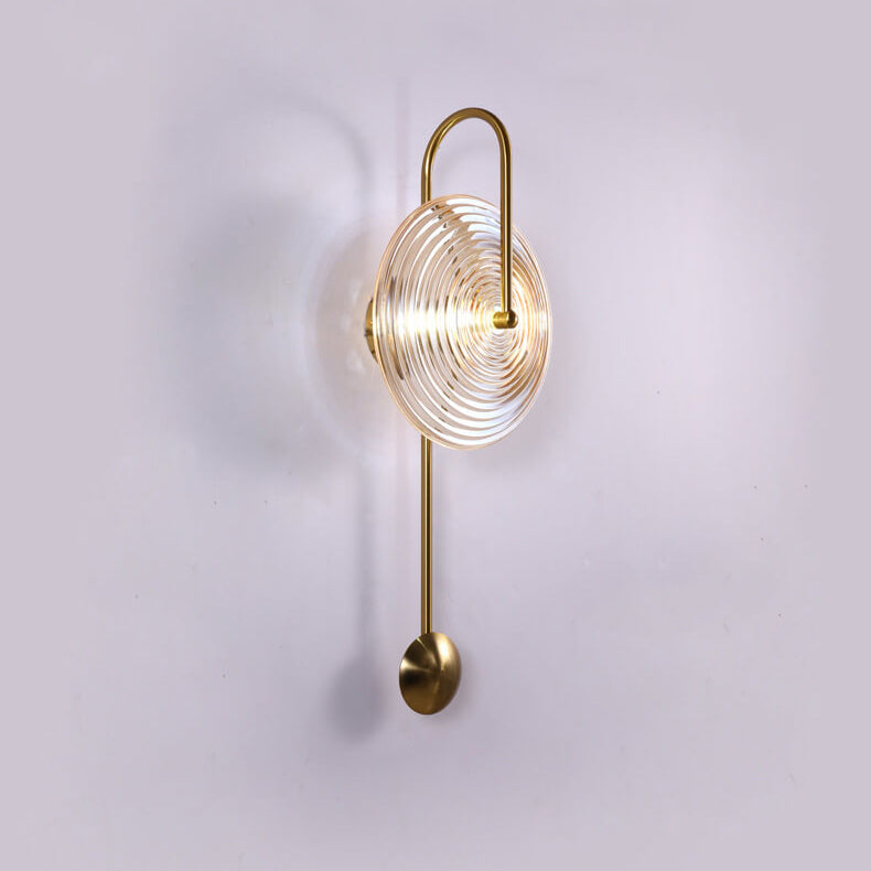 Conception de pendule créative en verre moderne 1-lampe applique murale 