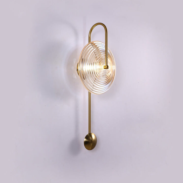 Conception de pendule créative en verre moderne 1-lampe applique murale 