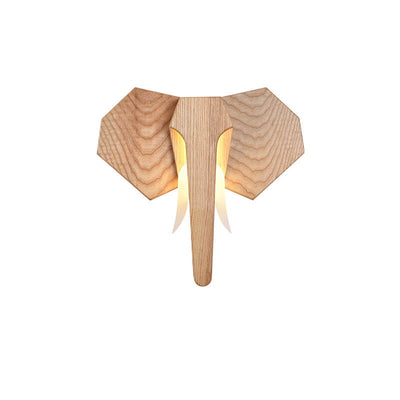 Nordic Creative Solid Wood Elephant Shape LED Wall Sconce Lamp