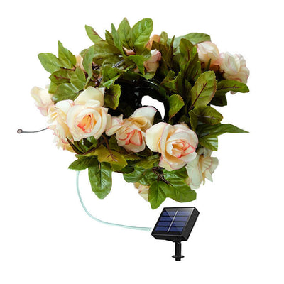 Solar Outdoor Waterproof Shockproof Rose Outdoor LED String Lights