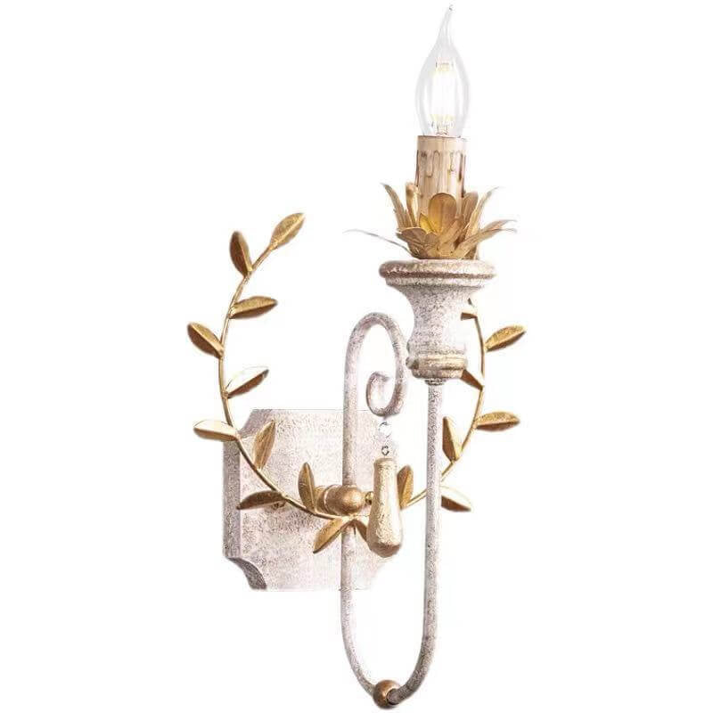 Vintage Rustic Solid Wood Candelabra 1-Light Wall Sconce Lamp