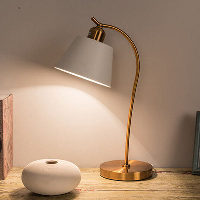 Modern Simple Metal Cone Shade 1-Light Table Lamp