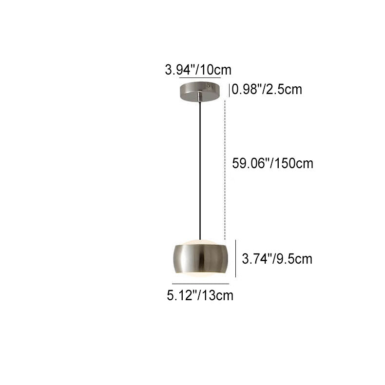 Modern Luxury Acrylic Iron Drum Round Copper LED Pendant Light for Living Room