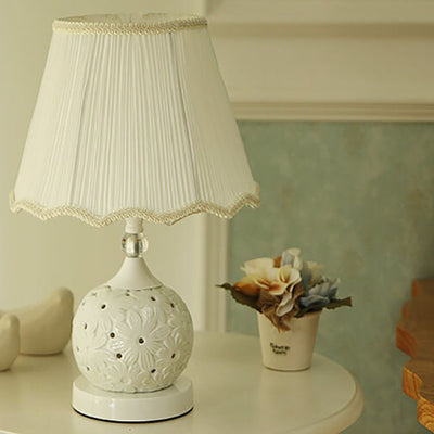 Lampe de Table en Céramique Minimaliste Européenne avec Télécommande et Variation de Lumière 1 Lumière 