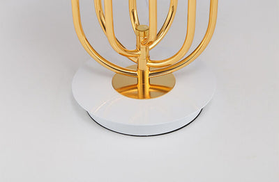 Lampe de table rotative de luxe en métal et aluminium à 2 lumières de lumière moderne 