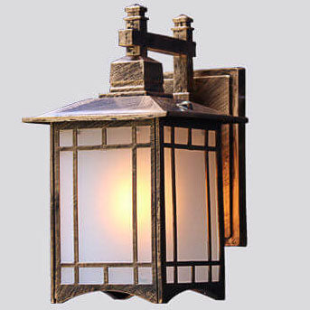 Moderne wasserdichte Solar-Aluminium-Wandleuchte in chinesischer Pavillonform mit 1 Licht 
