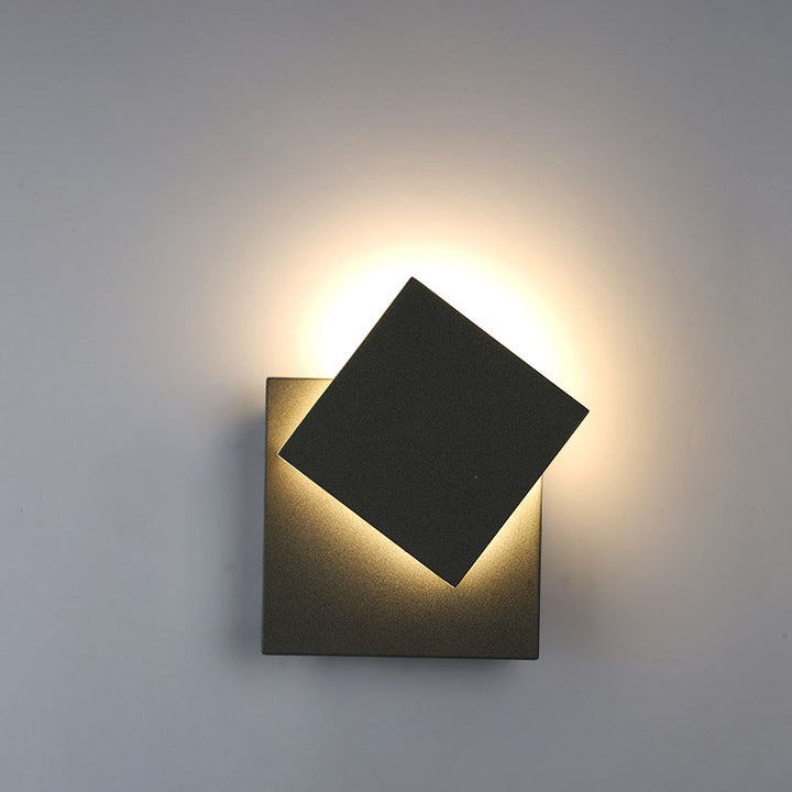 Modern Minimalist Waterproof Square Flat Geometric Aluminum PC LED Wall Sconce Lamp
