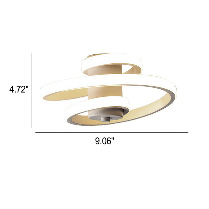 Luz de montaje empotrado LED de diseño en espiral de cinta de aluminio minimalista nórdico 