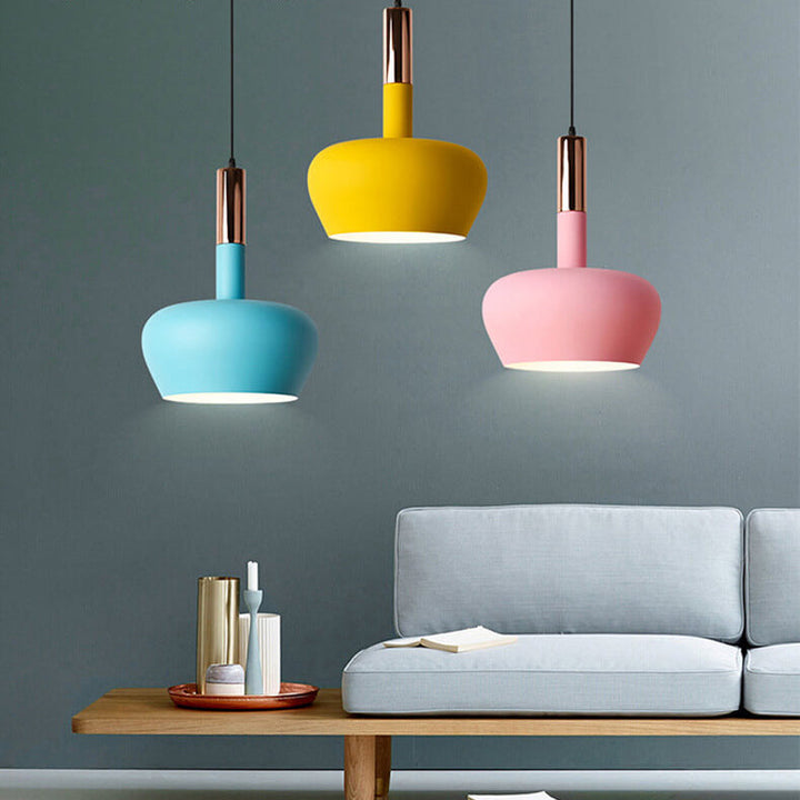 Suspension Luminaire 1 Lumière en Forme de Bouteille en Aluminium Macaron Nordique 