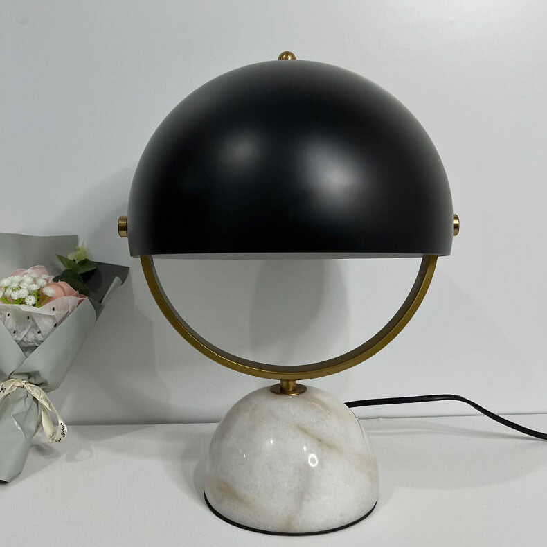 Moderne kreative runde drehbare 1-Licht-Tischlampe mit Marmorsockel