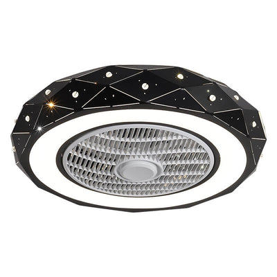 Nordic Minimalist Star Design Grid Lampenschirm LED Unterputz Deckenventilator Licht 