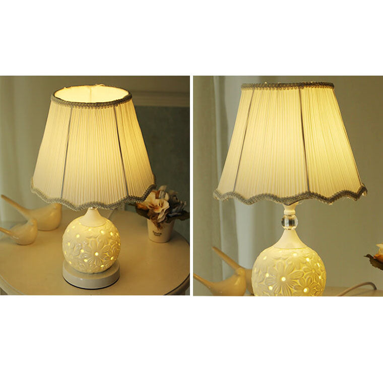 Lampe de Table en Céramique Minimaliste Européenne avec Télécommande et Variation de Lumière 1 Lumière 