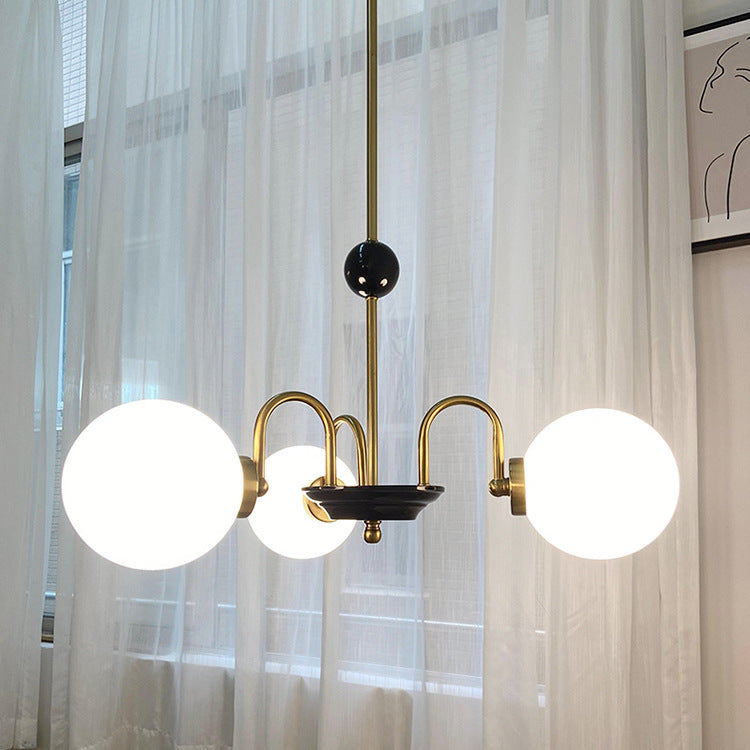 Nordic Minimalist White Glass 3/5-Light Chandeliers
