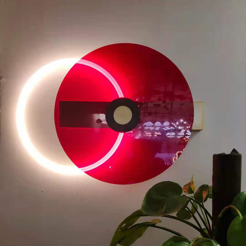 Modern Colored Luminous Acrylic Round LED Wall Sconce Lamp