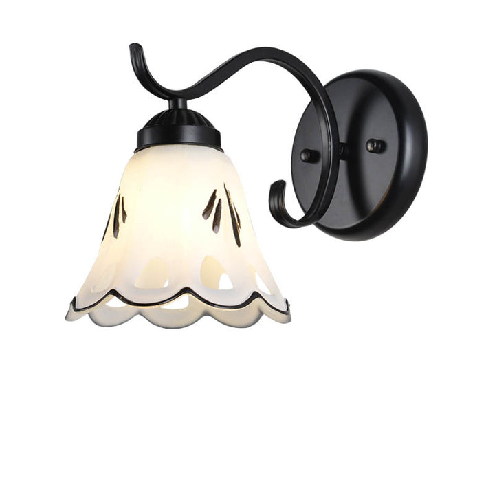 Contemporary Retro Rustic Iron Glass 1-Light Wall Sconce Lamp