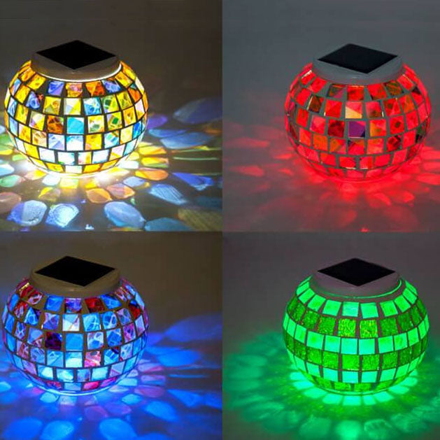 Lumière de pelouse à LED extérieure en mosaïque ABS étanche Tiffany Solar 