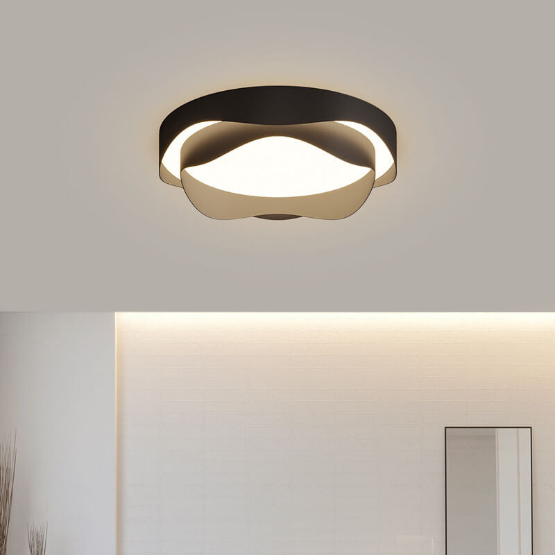 Modern Acrylic Round Creative Corrugated Design LED Flush Mount Light