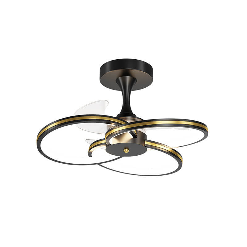 Luxury Acrylic Three Rings Combination Design LED Flush Mount Fan Light