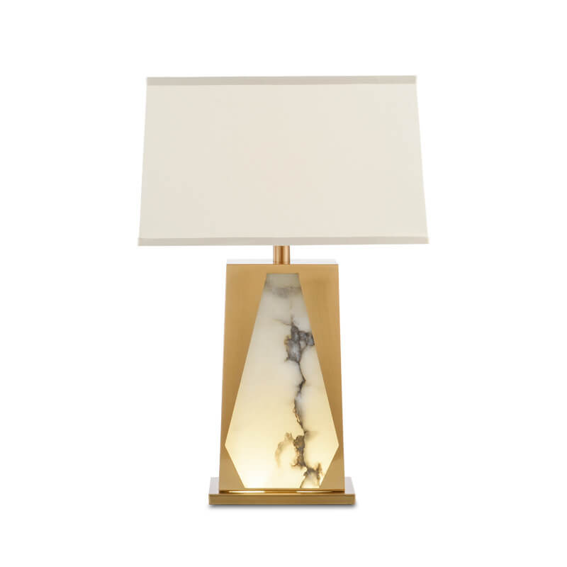 Modern Minimalist Lucite Fabric Metal 1-Light Table Lamp