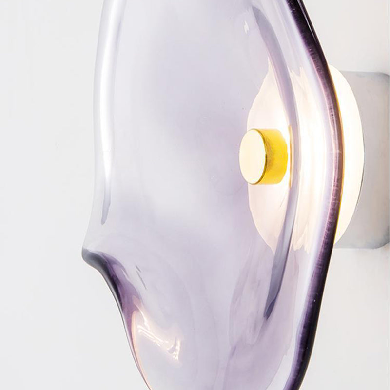 Contemporary Simplicity Iron Round Glass LED Wall Sconce Lamp For Living Room