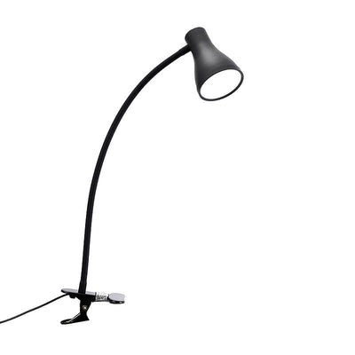 Lámpara de mesa LED de estudio con protección ocular USB negra moderna con clip 