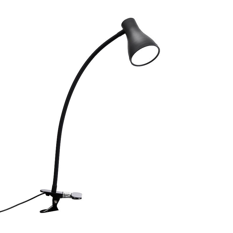 Lámpara de mesa LED de estudio con protección ocular USB negra moderna con clip 
