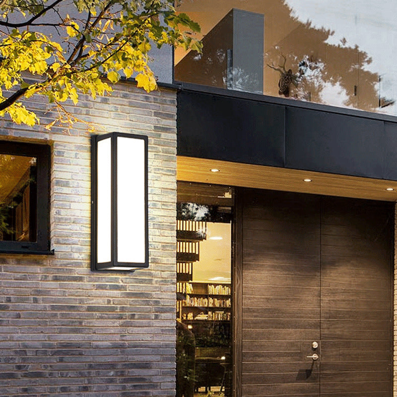 Moderne minimalistische LED-Wandleuchte für den Außenbereich aus Aluminium und Acryl mit quadratischem Stab, wasserdicht, für Terrasse 