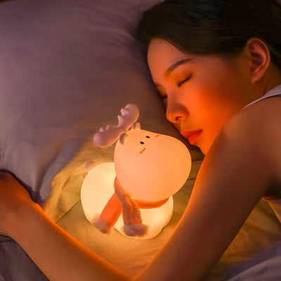 Kreative Silikon Nerdy Deer LED Nachtlicht Tischlampe 