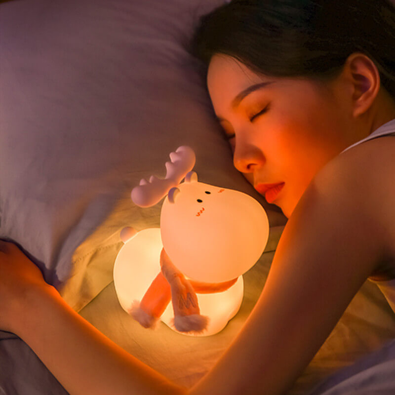 Kreative Silikon Nerdy Deer LED Nachtlicht Tischlampe 